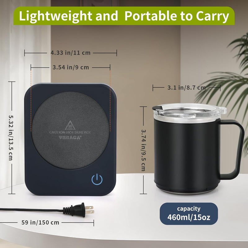 Vobaga Coffee Mug Warmer Set with Auto Shut Off, 15 oz Coffee Mug Gift Set & 3 Temperature Settings Home Office Desk Accessories - Image 5